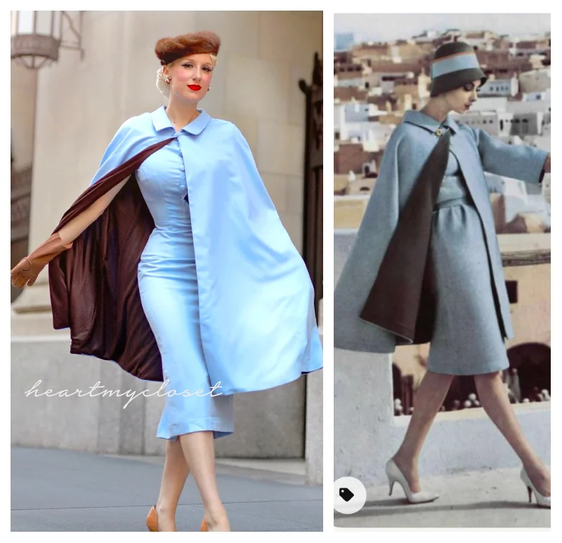 Claudia cape and dress - vintage 1950s inspired outfit