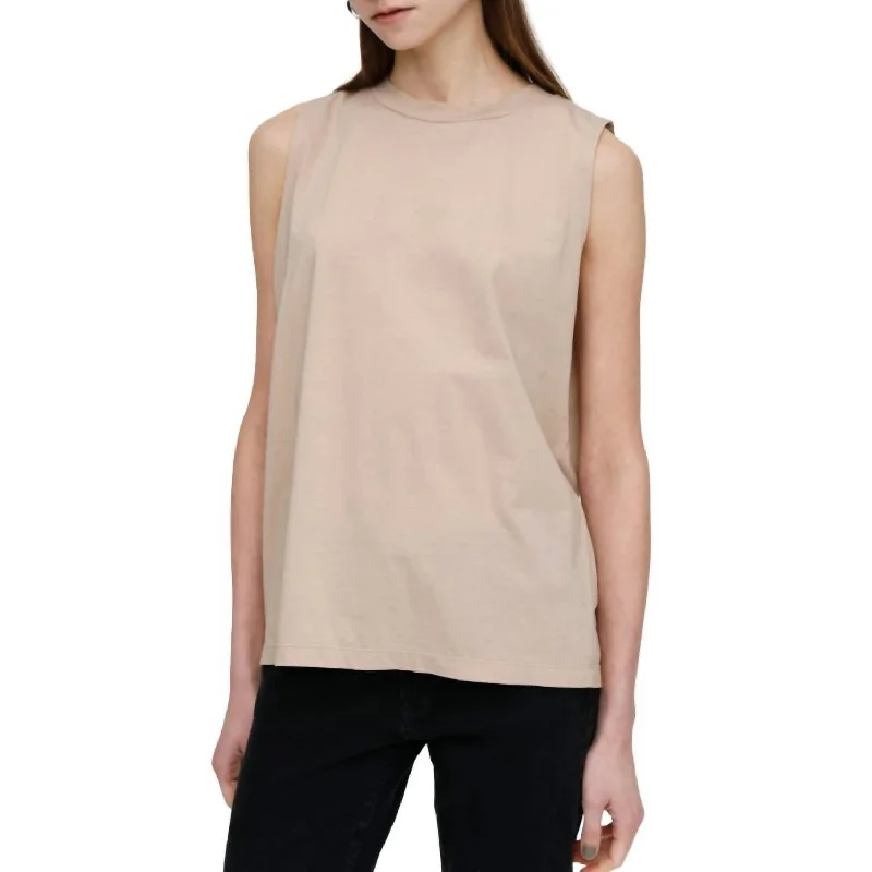 Training hoodieClear Plain Tank Top In Taupe