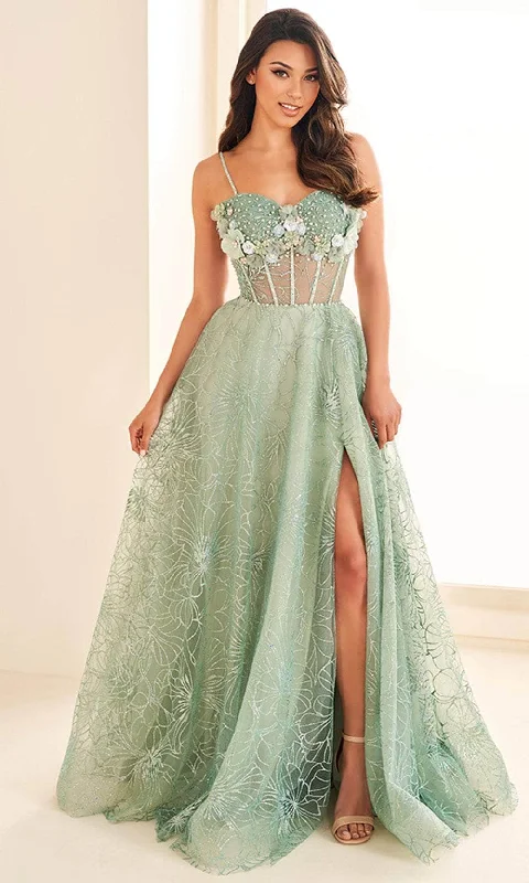 TightseamEllie Wilde EW36218 - Sleeveless Glitter Print Prom Gown