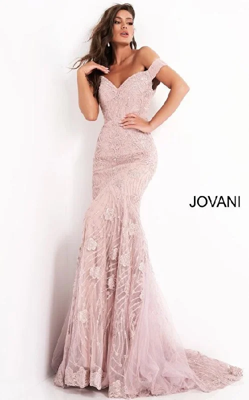 TightstitchJovani 00617 Off Shoulder Long Formal Dress