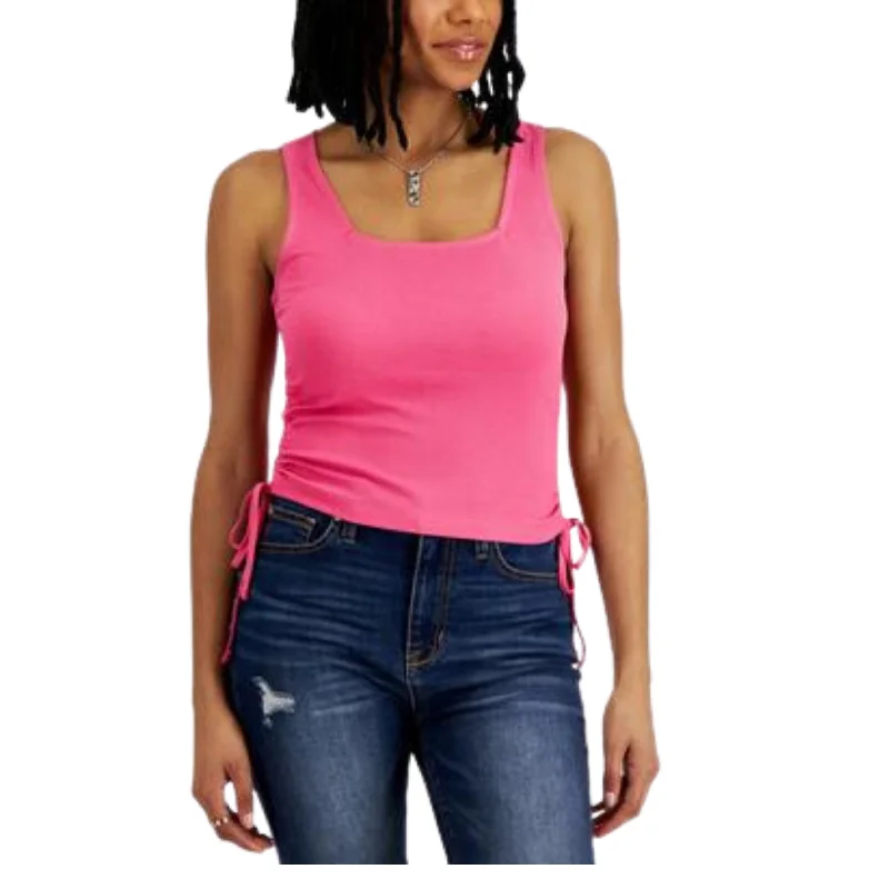 Cycling teeHOOKED UP - Ruched Side Tie Tank Top