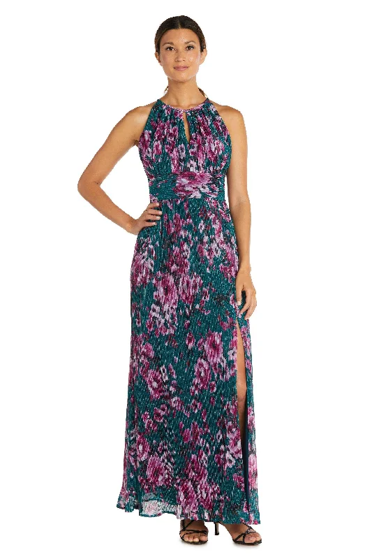 TightbeltR&M Richards 9083 Long Formal Floral Halter Dress Sale