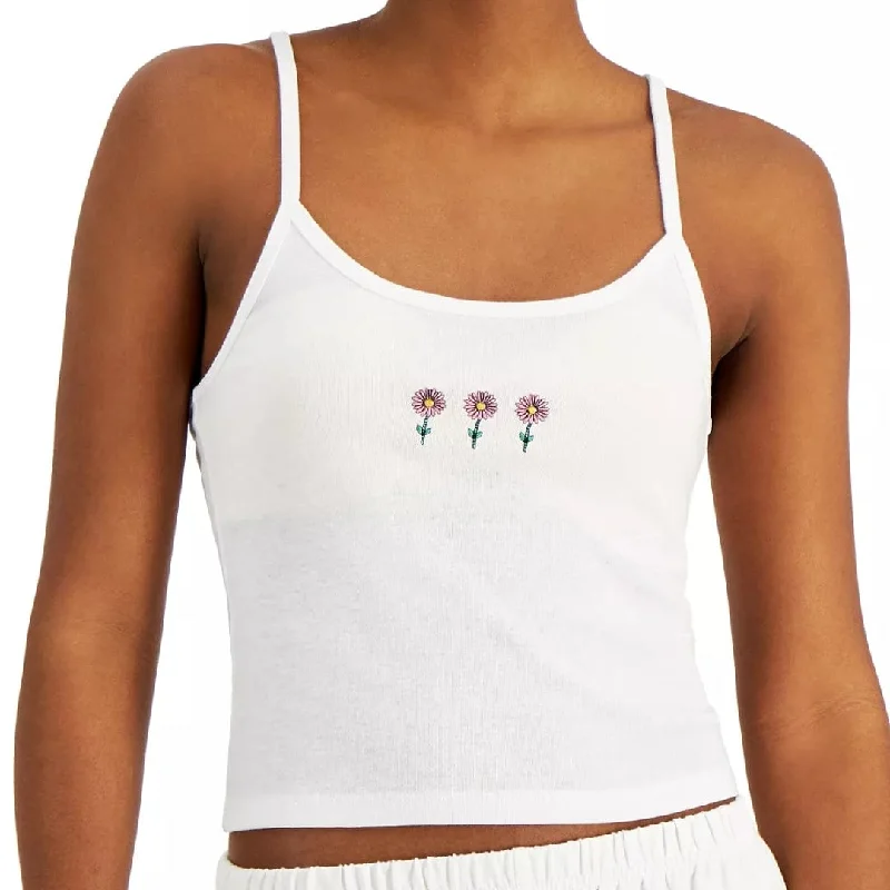 Lightweight hoodieREBELLIOUS ONE - Flower Embroidered Tank Top