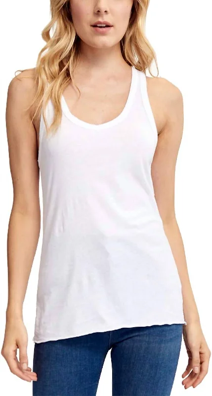 Sports tankDeep V-Neck Tank In White