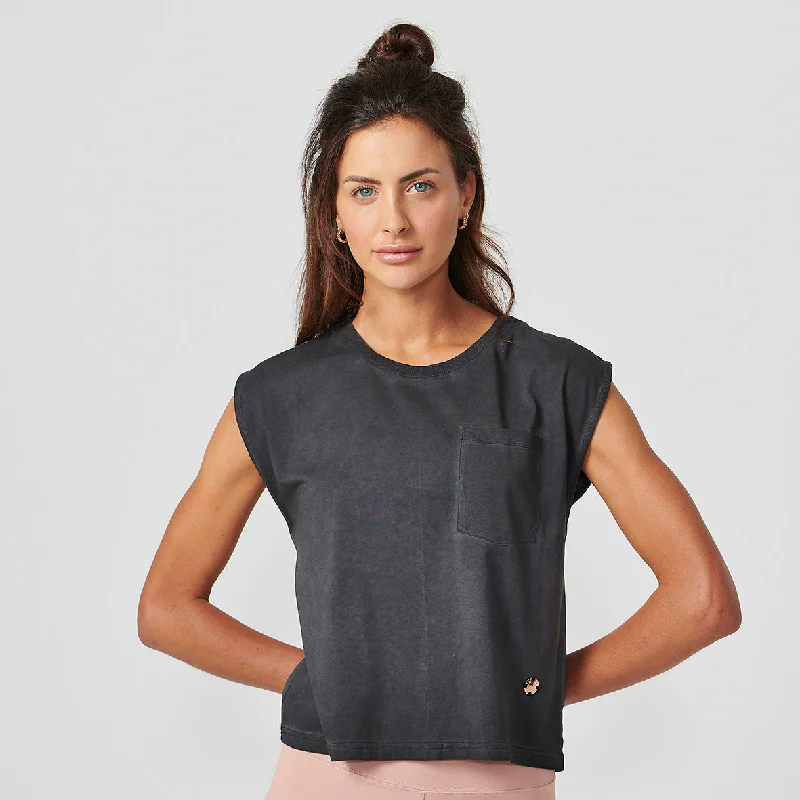 Reflective jacketBOXY POCKET TANK Anthracite Wash