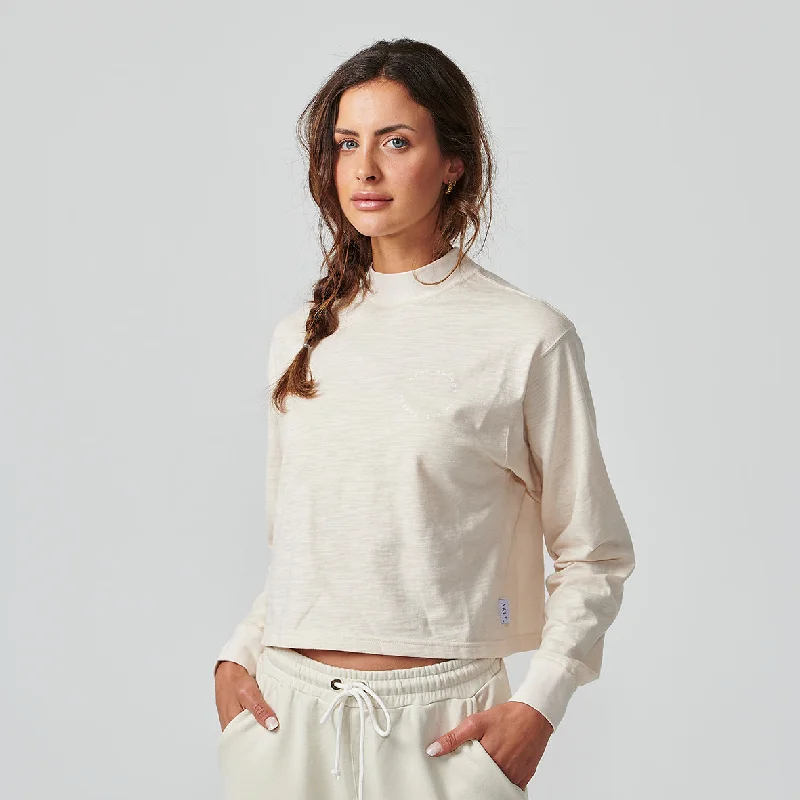 Waterproof hoodieLONG SLEEVE CROP TEE Turtledove