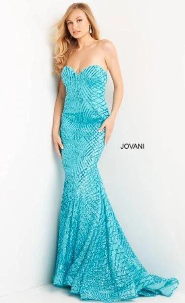 TightsportsbraJovani 06516 Strapless Long Mermaid Evening Dress