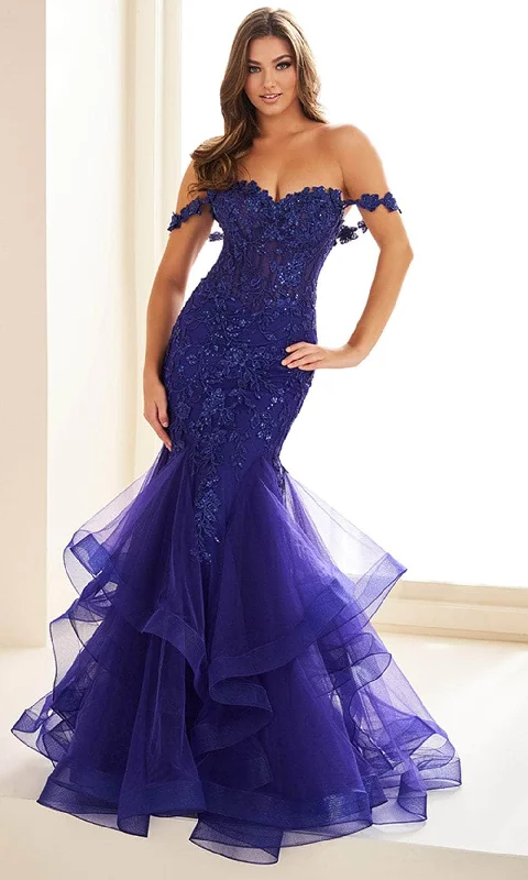 TightfitEllie Wilde EW36047 - Embroidered Mermaid Prom Gown