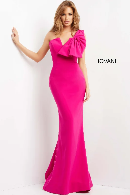 TightlyJovani 07306 One Shoulder Bow Formal Long Dress