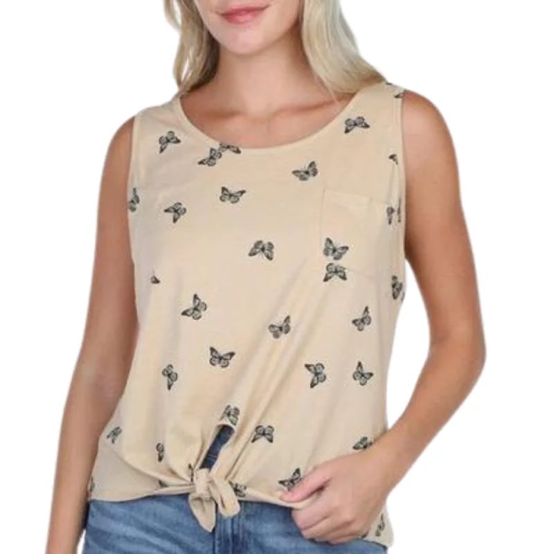 Windproof vestREBELLIOUS ONE - Printed Tie-Hem Tank Top