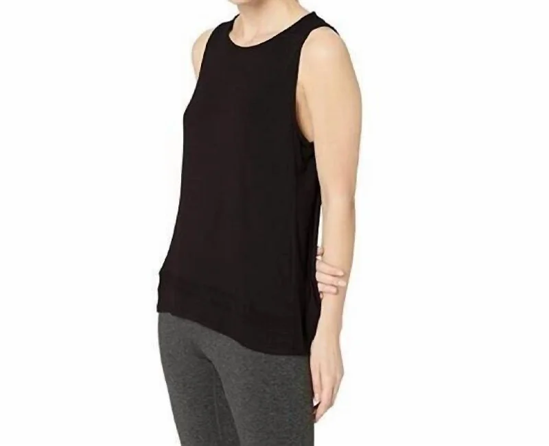 Running teePerformance Mesh Panel Gym Tank Top In Black