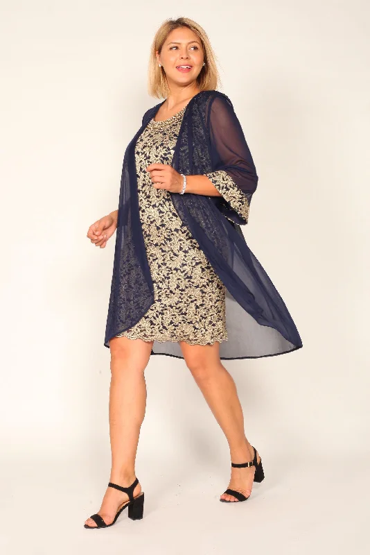 TightshipR&M Richards 7312W Short Mother Of The Bride Plus Size Dress Sale