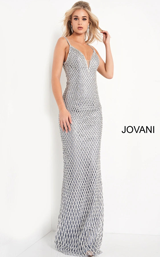 TightcircleJovani 05754 Long Spaghetti Straps Evening Dress