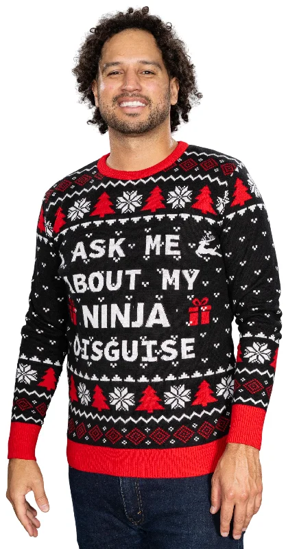 Painted Knit TopsAsk Me About My Ninja Disguise Sweater