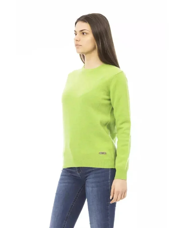 Athletic Knit TopsBaldinini Long Sleeve Crewneck Sweater with Monogram Detail S Women