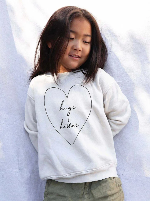 Pocketed Knit TopsHugs and Kisses Toddler Graphic Sweatshirt, Heather Dust