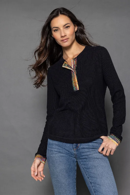 Bamboo Knit TopsLisa Todd Double Track Henley Sweater