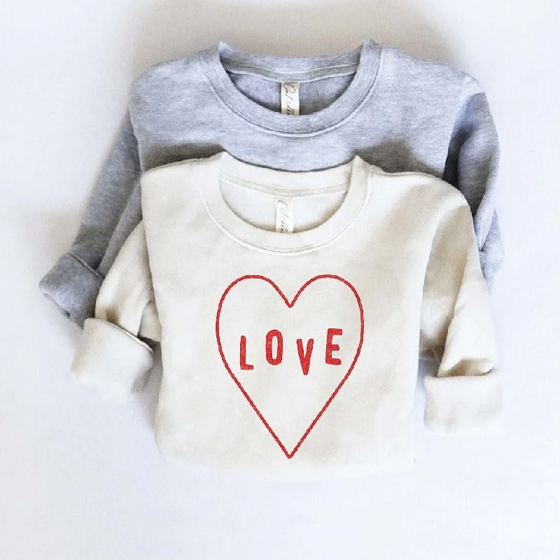 Urban Knit TopsLove Heart Toddler Graphic Sweatshirt, Heather Dust