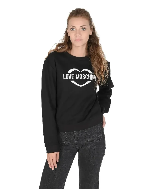 Metallic Knit TopsLove Moschino Cotton Sweatshirt with Inlay - 38 EU