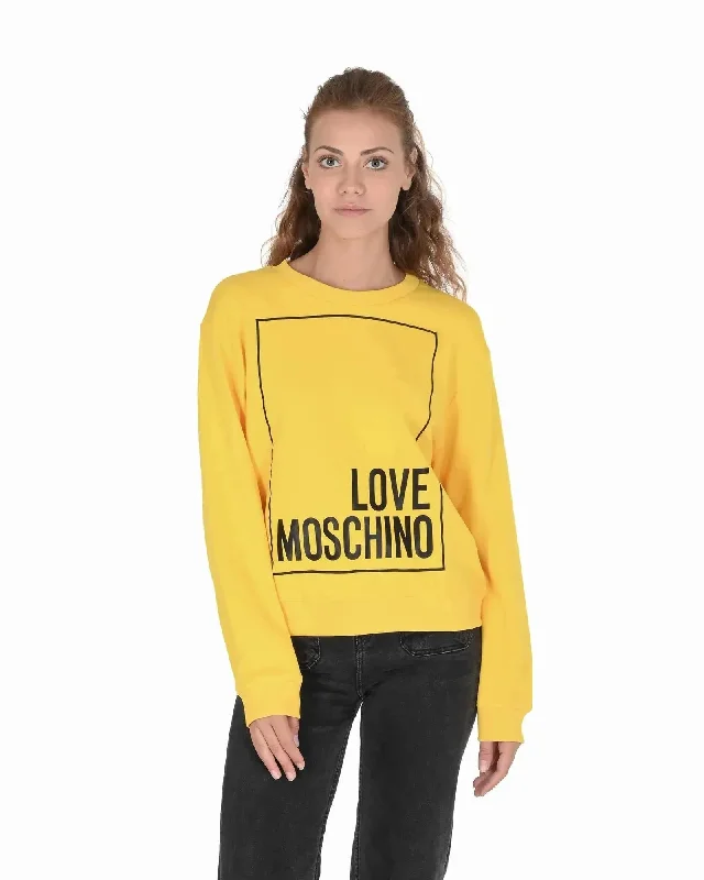 Longline Knit TopsLove Moschino Cotton Sweatshirt with Inlay Detail - 38 EU