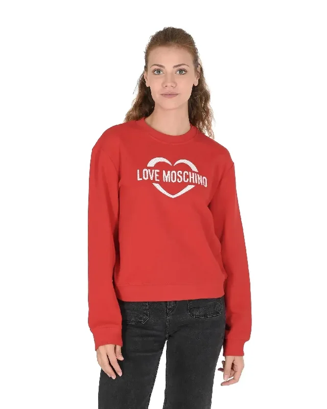 Sequined Knit TopsLove Moschino Cotton Sweatshirt with Inlay Detail - 42 EU