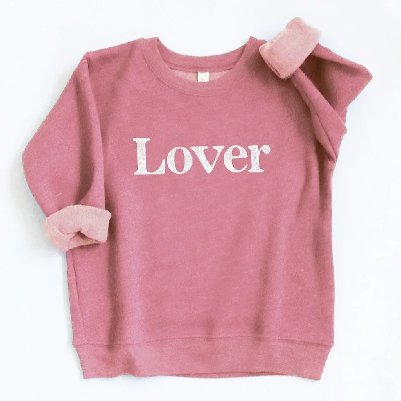 Crewneck Knit TopsLover Typewriter Toddler Graphic Sweatshirt, Mauve