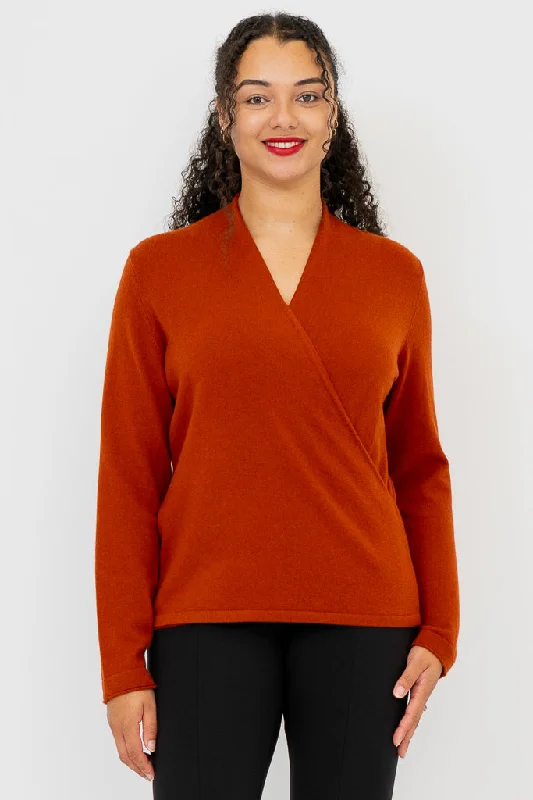 Pocketed Knit TopsNew York Sweater, Copper, Wool Cashmere