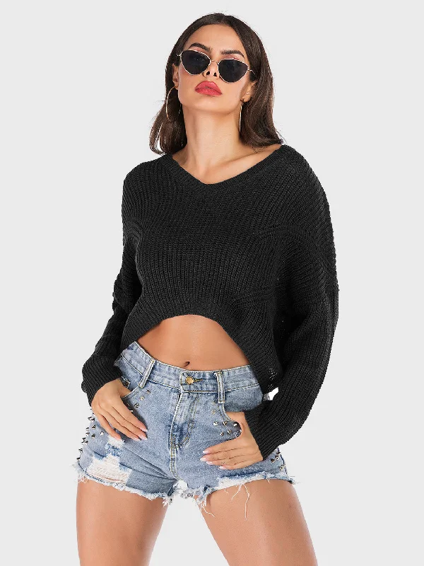 Fall Knit TopsPerfee V-Neck Long Sleeve Sweater