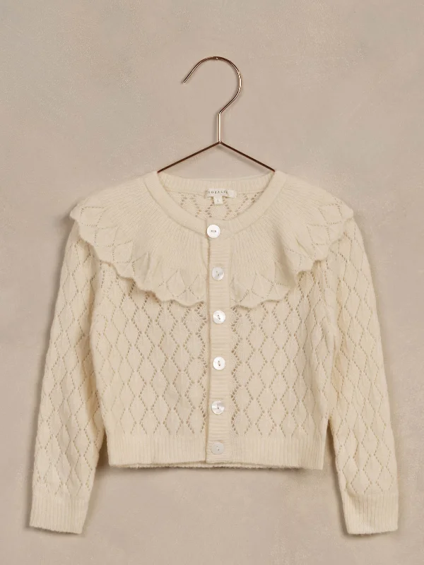 Collaborative Knit TopsRuffle Cardigan, Ivory