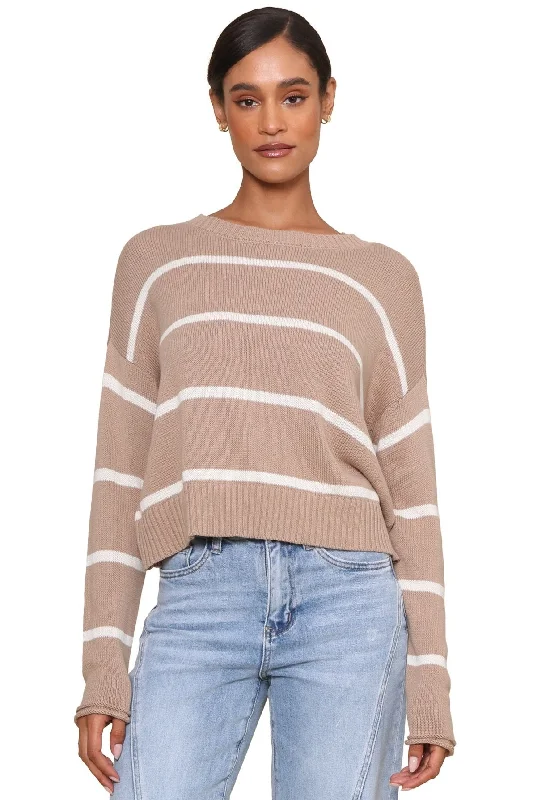 Lace-Up Knit TopsSienna Stripe Sweater