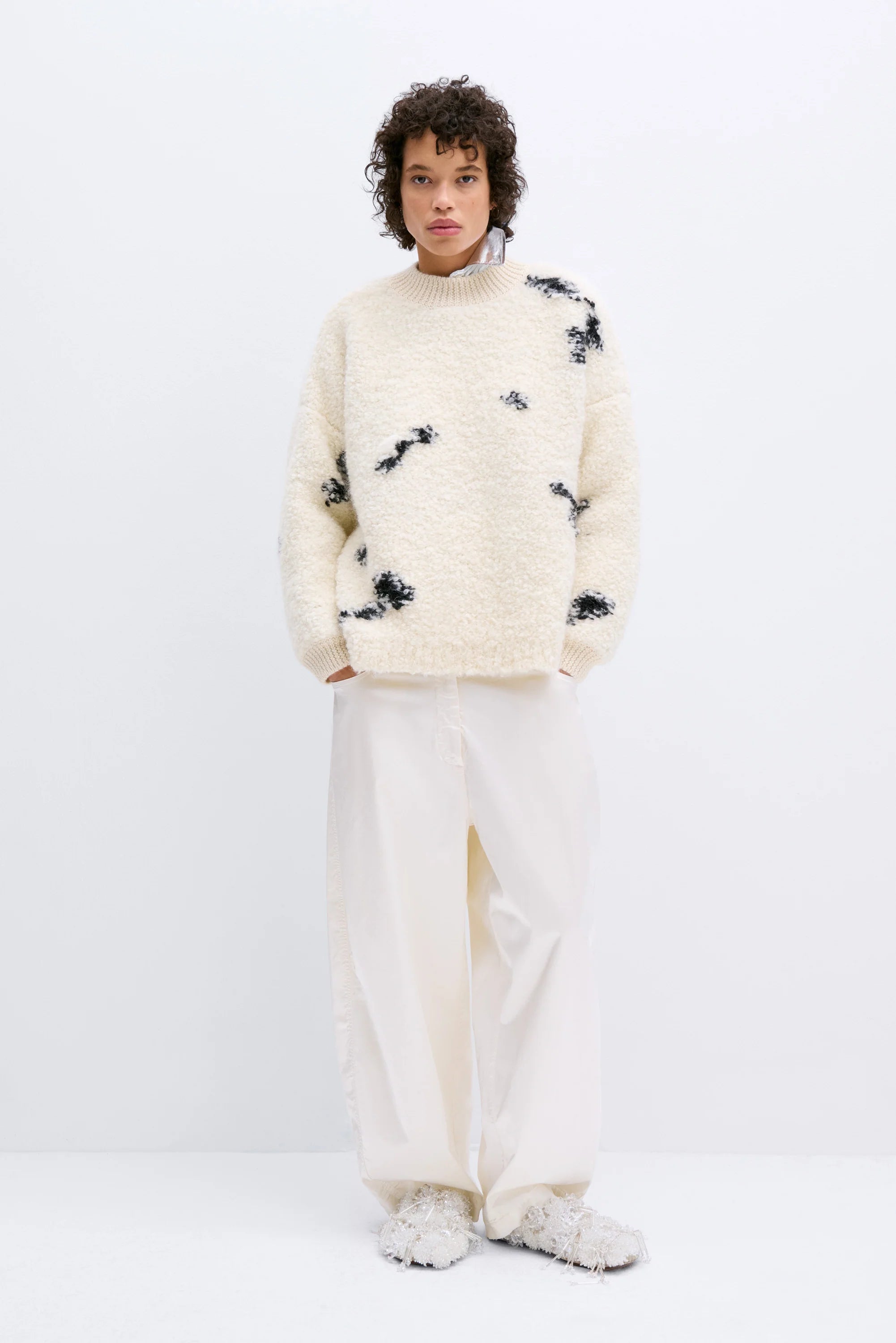 Winter Knit TopsWool and Mohair Blotch Sweater