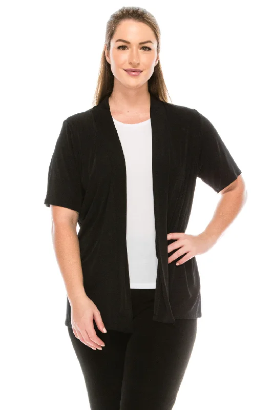 Ski JacketsPlus Size  Stretchy Drape Jacket Short Sleeve- 4004BN-SXS1