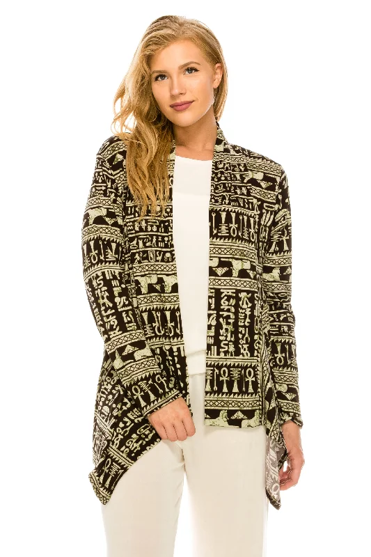 Streetwear JacketsStretchy Print Mid Cut Jacket Long Sleeve Print-4028BN-LRP1-W164