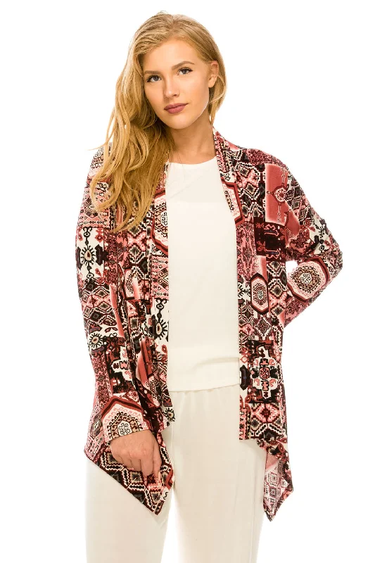 Artist JacketsStretchy Print Mid Cut Jacket Long Sleeve Print Plus, 4028BN-LXP1-W166