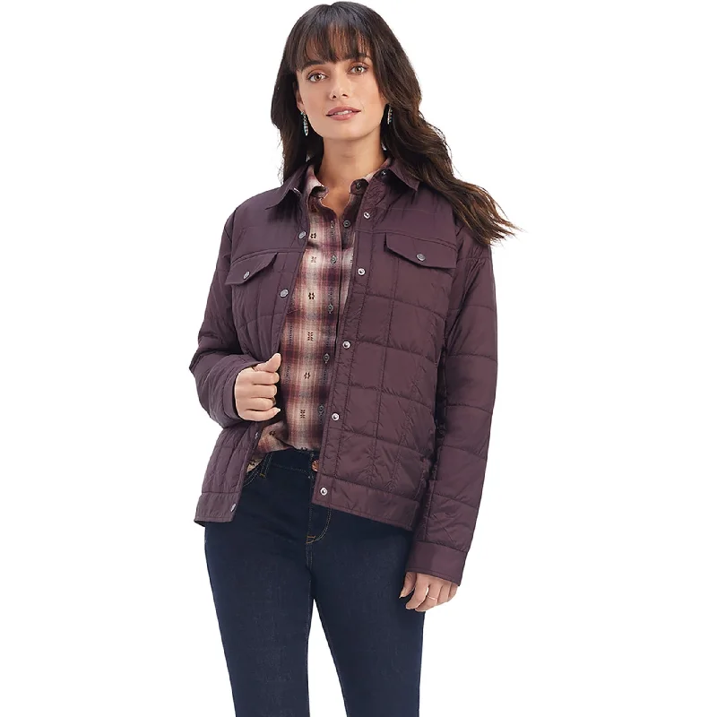 Retro JacketsAriat Women's Mulberry Wine Puffer Trucker Jacket