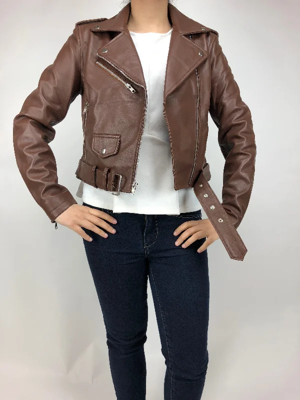 Velvet JacketsWomen's Classic Biker Brown [Slim Fit]