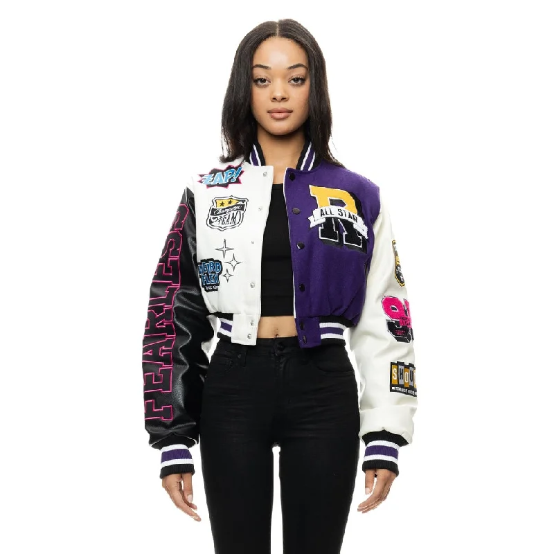 Track JacketsCropped All Star Varsity Jacket - Purple