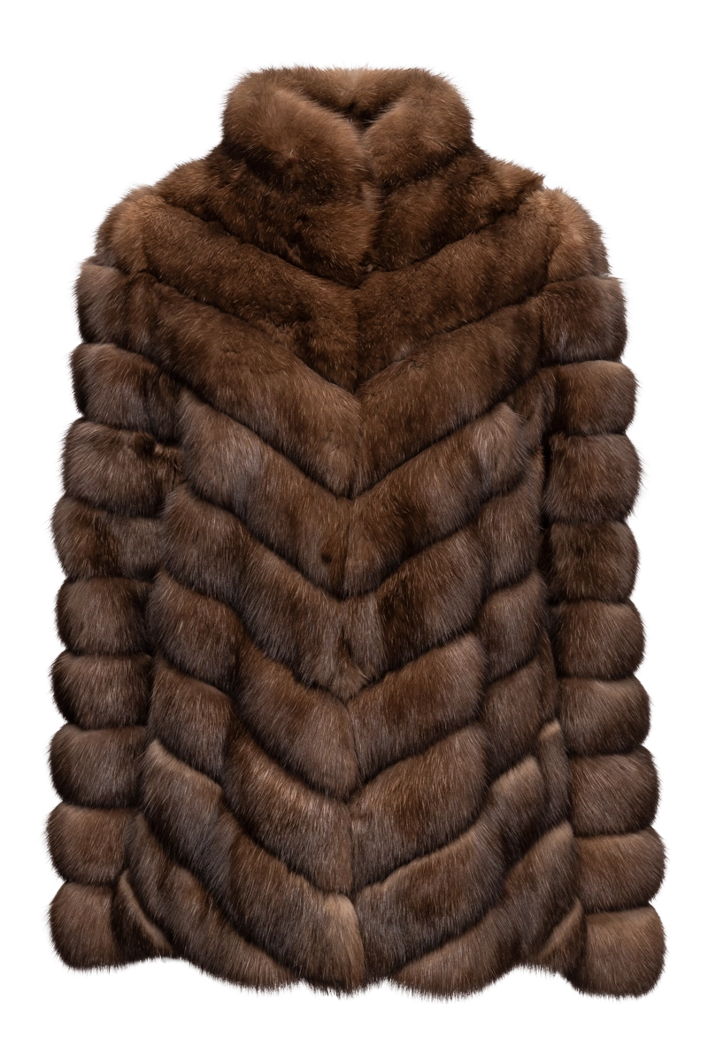 Winter JacketsChevron Natural Russian Sable Fur Jacket