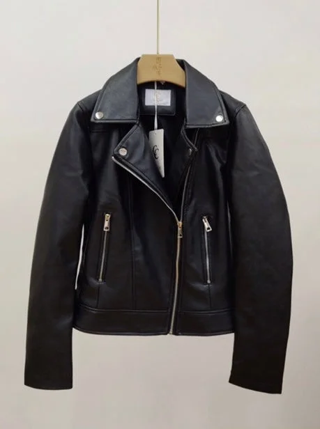 Waterproof JacketsFaux-Leather Biker Jacket