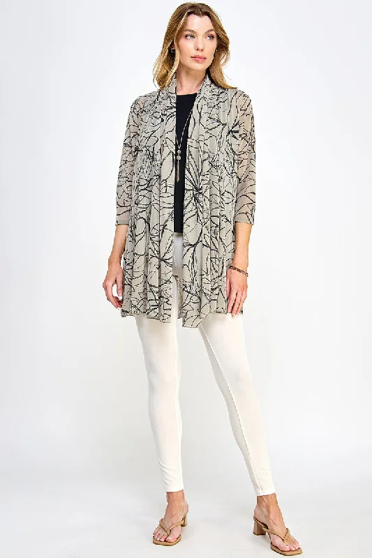 Asymmetrical JacketsMesh Princess Jacket Print-4072MR-QRP1-W349