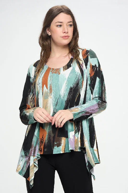 Limited Edition JacketsStretchy Print Mid Cut Jacket Long Sleeve Print-4028BN-LRP1-W379