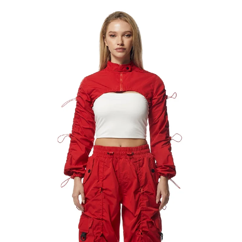 Nylon JacketsWindbreaker Multi Bungee Bolero Jacket - True Red