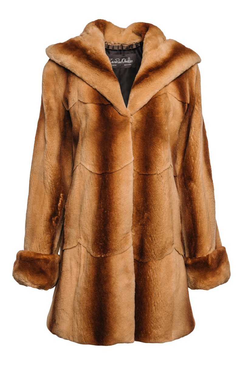 Tasseled JacketsHooded Plucked Mink Fur Jacket