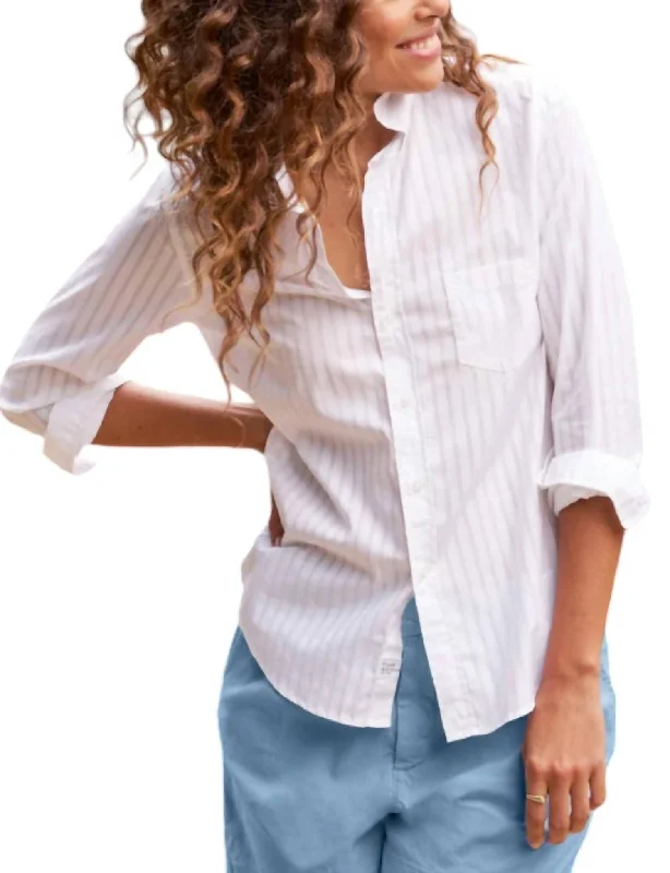 Relaxed Fit ShirtsBarry-S Shirt In White Sheer Stripe