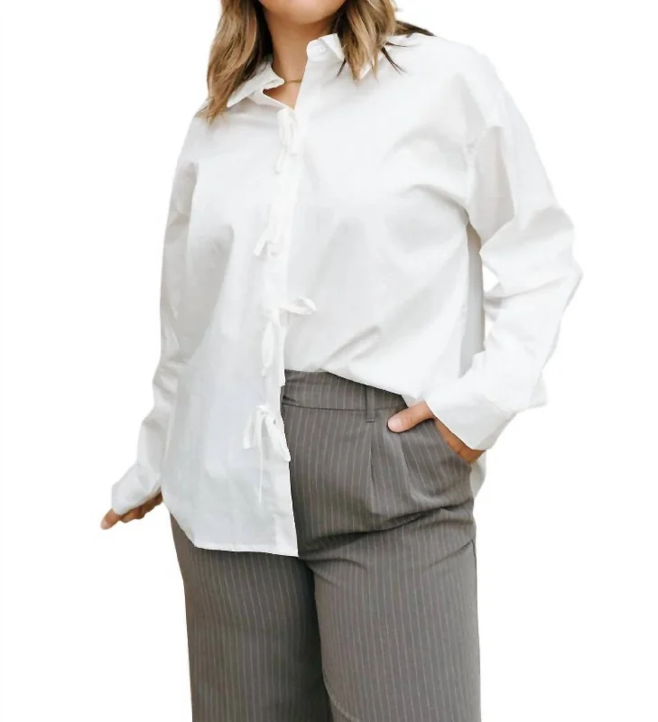 Travel ShirtsBow Detail Shirt In White