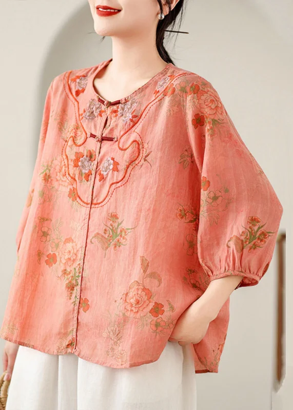 Casual ShirtsCasual Orange Patchwork Low High Design Shirt Summer