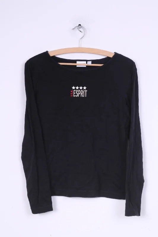 High-Fashion ShirtsEsprit Womens L Shirt Long Sleeve Black Cotton U.S.A