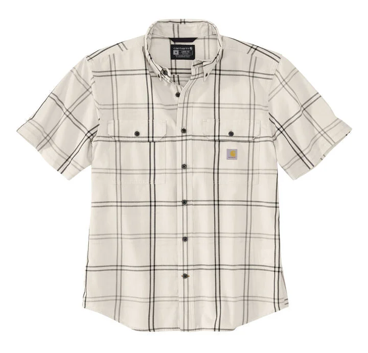 Wrap ShirtsLoose Fit Midweight Short-Sleeved Plaid Shirt, Malt