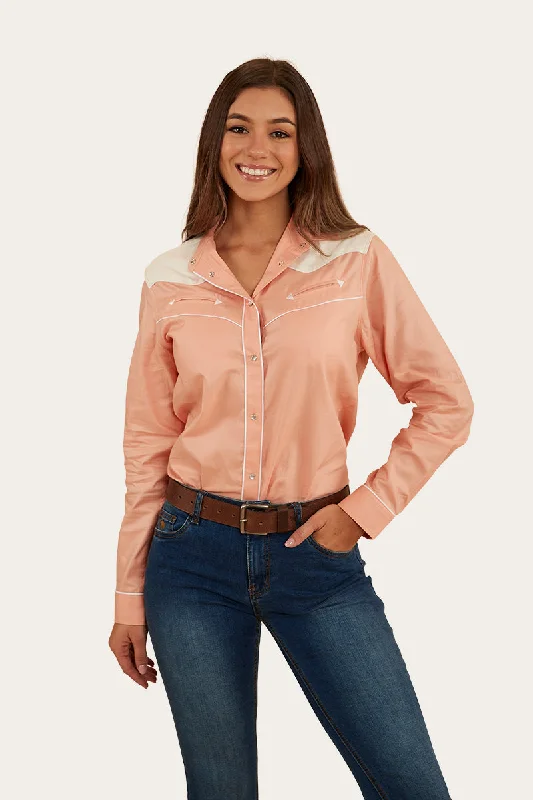 Polka Dot ShirtsMusgraves Womens Western Shirt - Coral/Off White