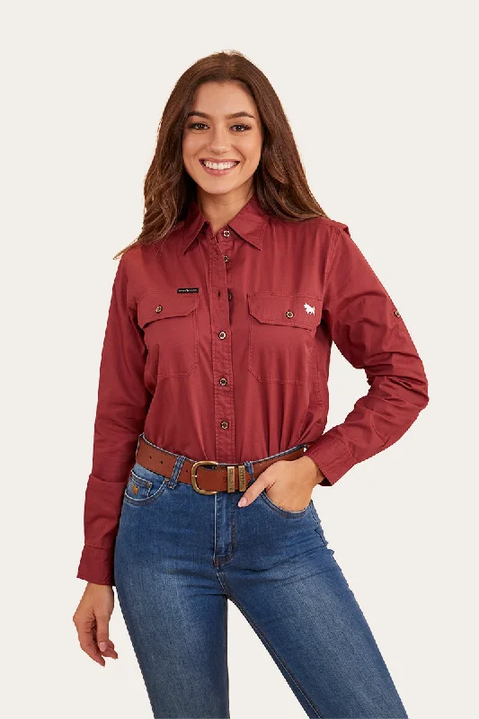 Band Merch ShirtsPentecost River Womens Full Button Work Shirt - Cedar